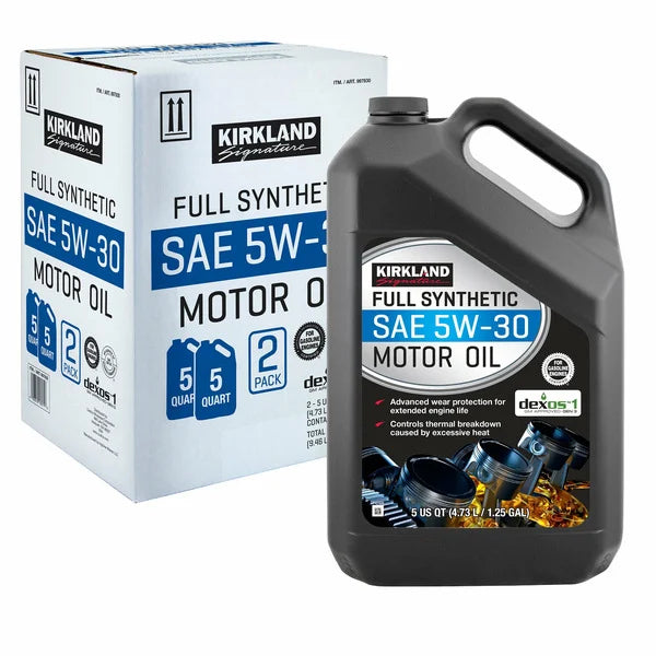 Kirkland Full Synthetic SAE 5W-30 Motor Oil 5 Quart, 2 pack