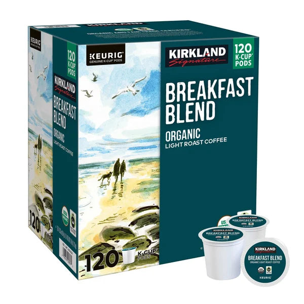 Kirkland Signature Coffee Organic Breakfast Blend K-Cup Pod, 120 count