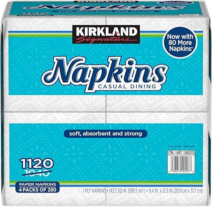 Kirkland Signature Napkins, 1-Ply 4 ct, 280 Napkins