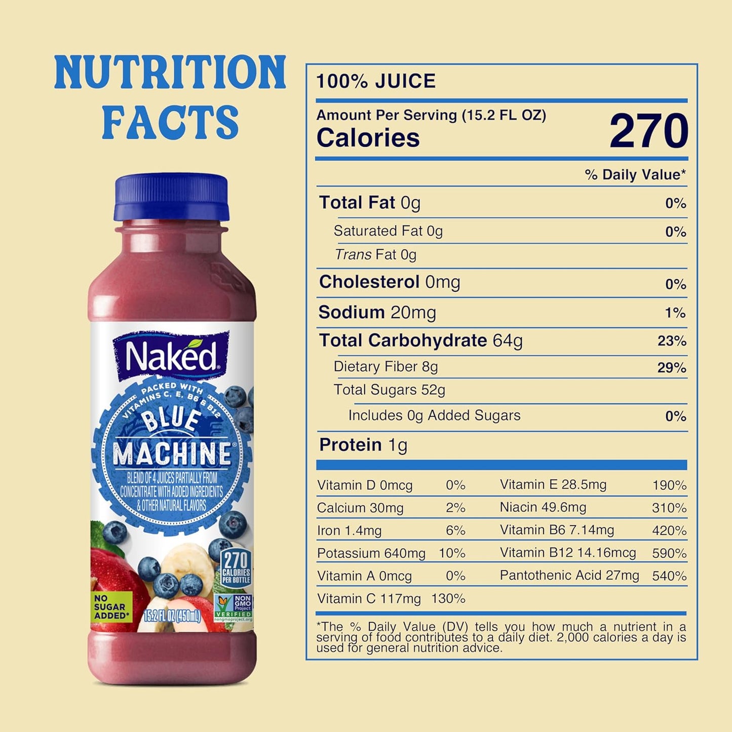 Naked Blue Machine Juice, 15.2 oz