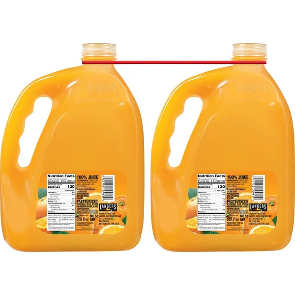 Langers 100% Orange Juice 128 oz, 2 count