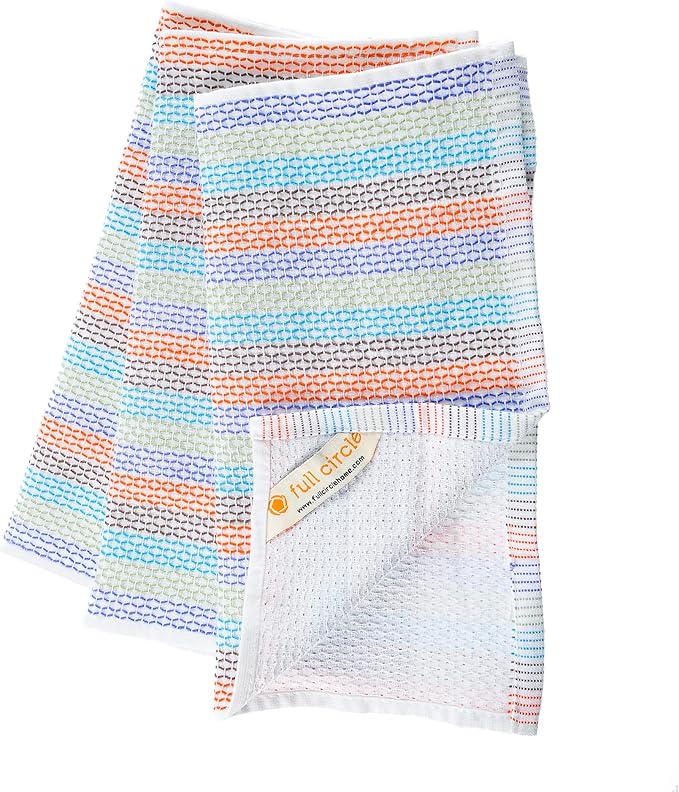 Full Circle Home Organic Cotton Dish Cloths, 3 Count
