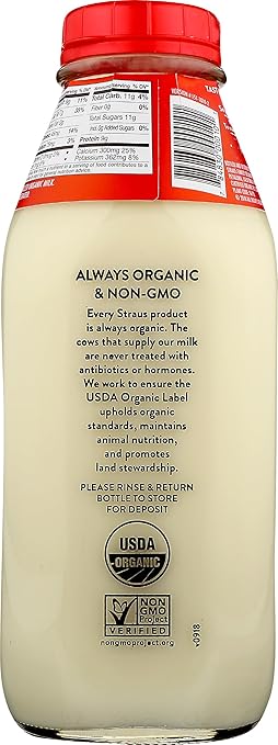 Straus Organic Whole Milk, 32 oz