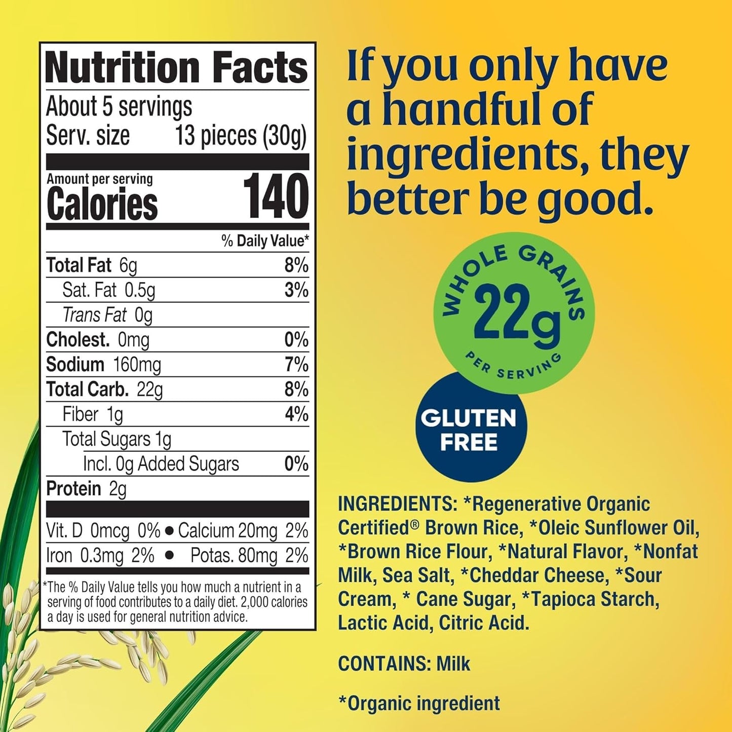 Lundberg Organic White Cheddar Rice Cake Minis, 5 oz
