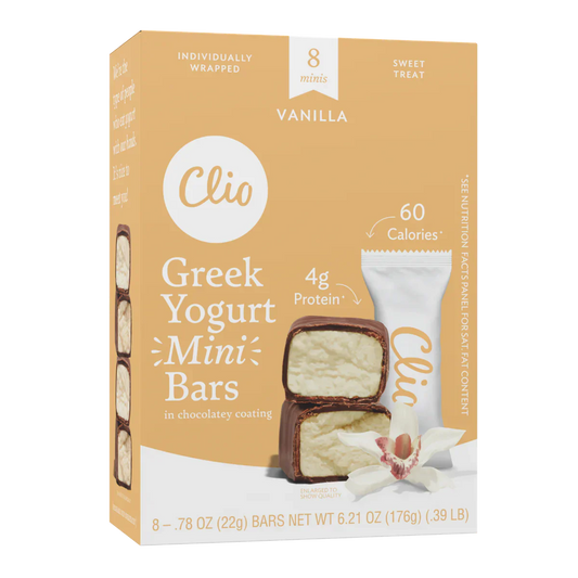 Clio Vanilla Greek Yogurt Minis - 8 Bar Count