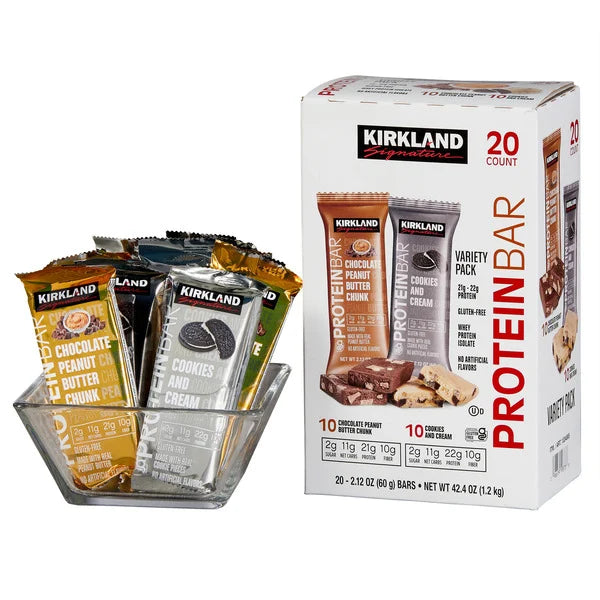 Kirkland Signature Protein Bar, Variety Pack, 2.12 oz, 20 Count