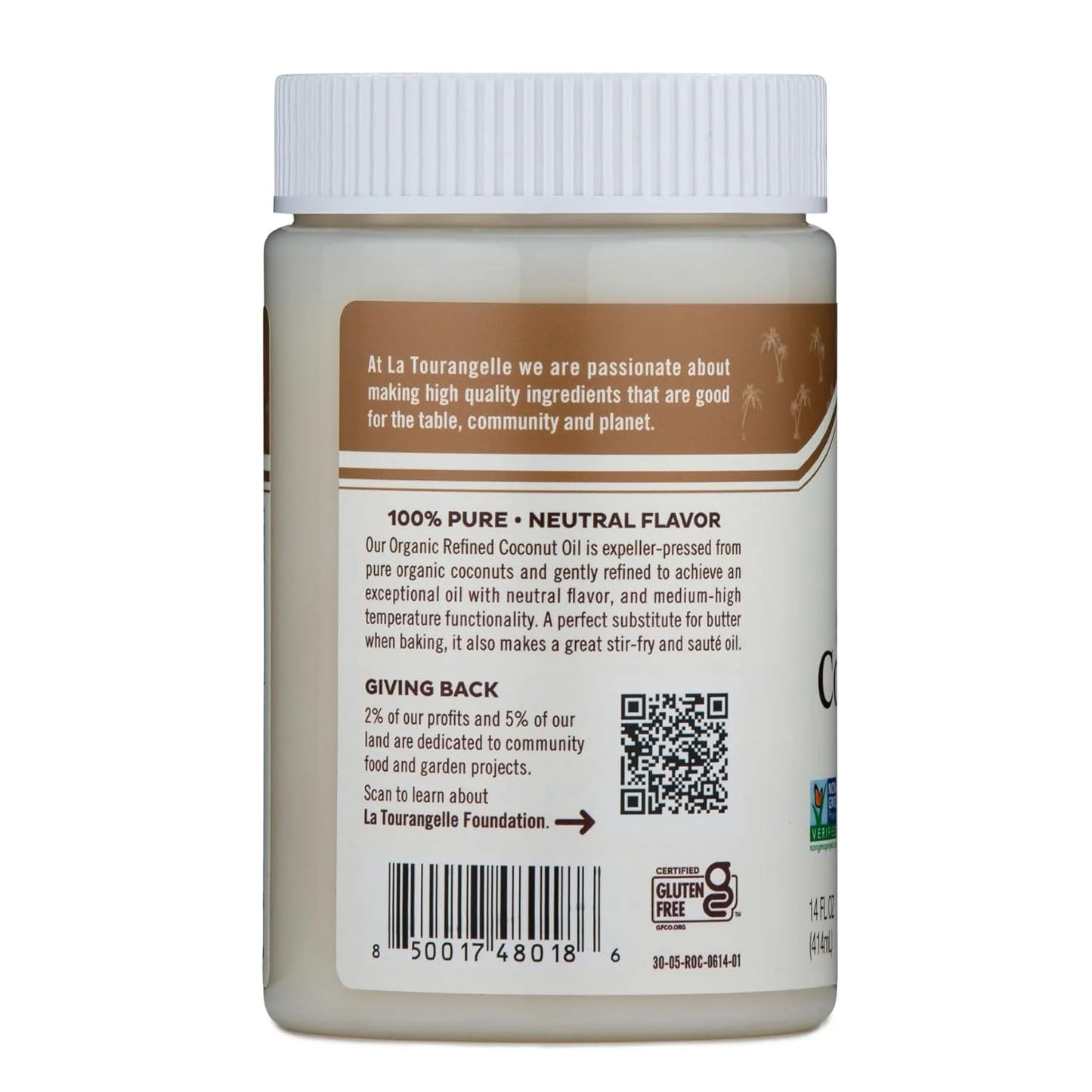 La Tourangelle Organic Refined Coconut Oil, 14 oz