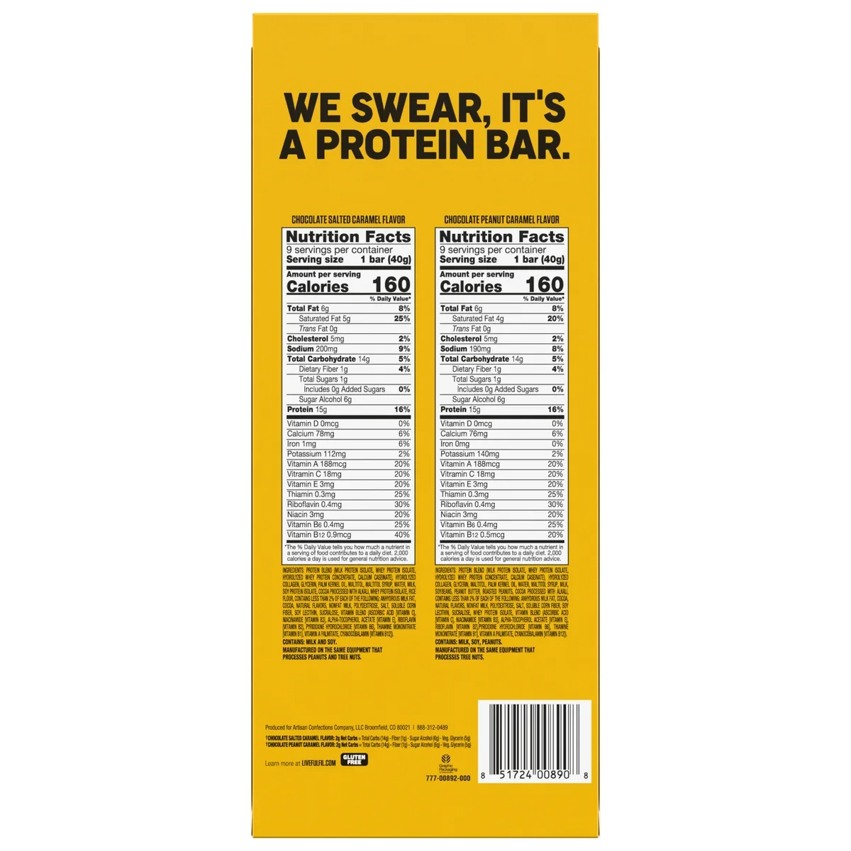 FULFIL Protein Bar, Variety Pack, 1.41 oz, 18-count