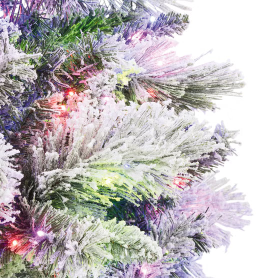 7.5' Pre-Lit Glitter Flocked Micro LED with Twinkle Artificial Christmas Tree*