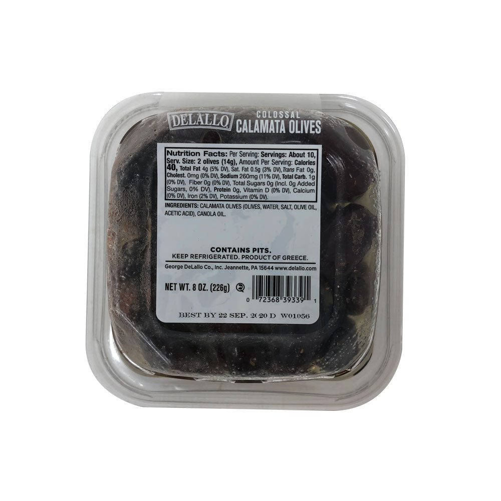 Delallo Whole Calamata Olives, 8 oz