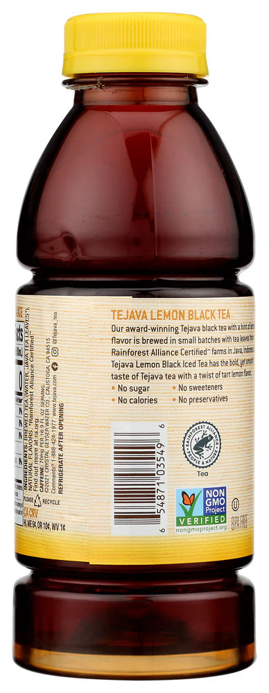 Tejava Unsweetened Lemon Black Tea, 16.9 oz