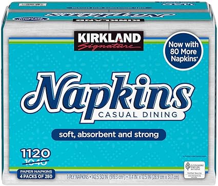 Kirkland Signature Napkins, 1-Ply 4 ct, 280 Napkins