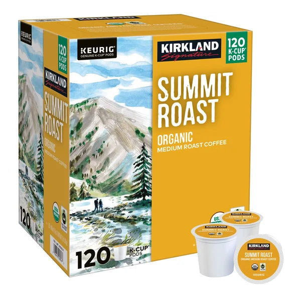 Kirkland Signature Coffee Organic Summit Roast K-Cup Pod, 120 count