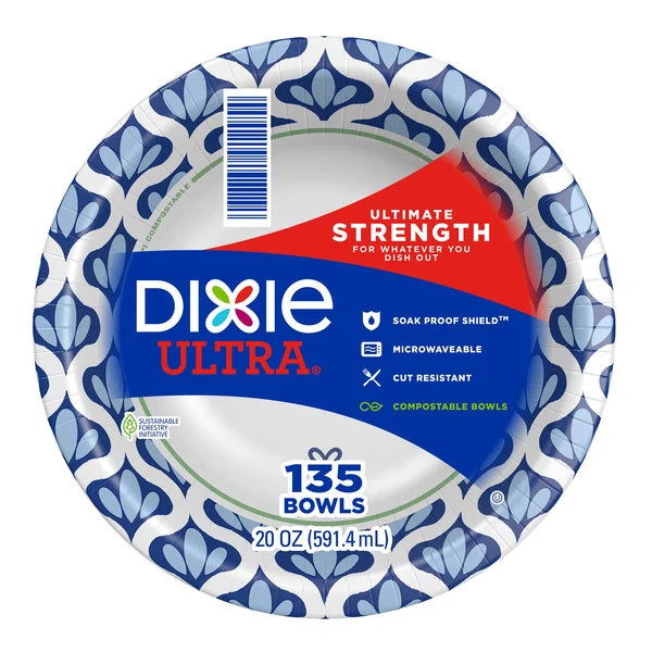 Dixie Ultra 20 oz Paper Bowl, 135 Count