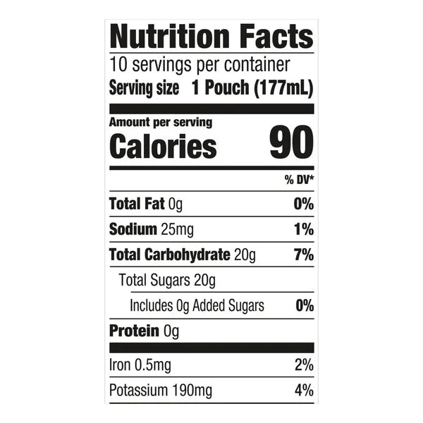 Capri Sun 100% Juice Variety Pack Zero Added Sugars 40 ct, 6 oz