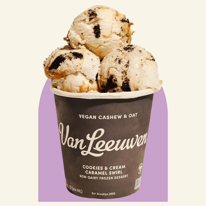 Van Leeuwen Cookies & Cream Caramel Swirl Non-Dairy Ice Cream, 14 oz