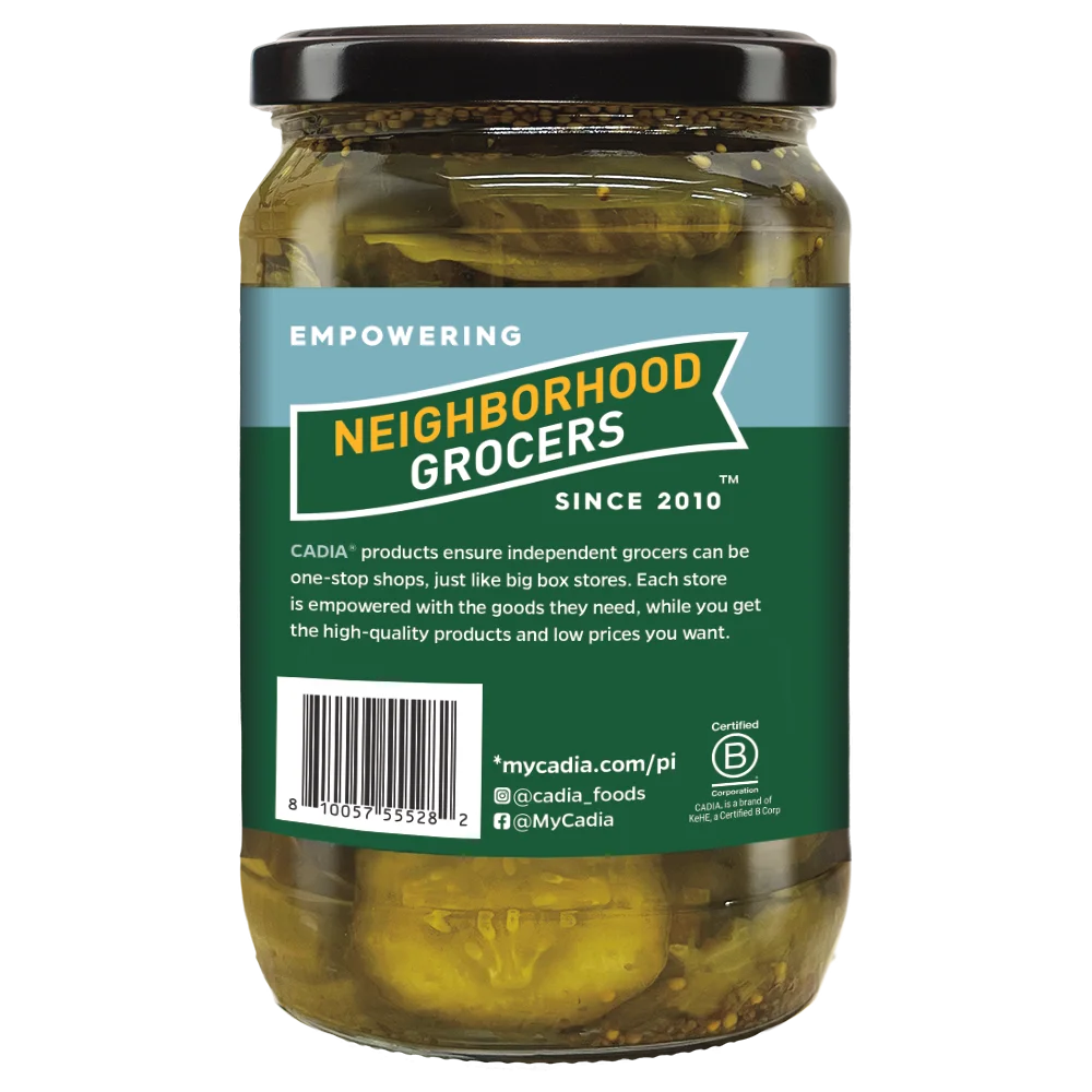 Cadia Everyday Kosher Bread and Butter Pickles, 24 oz