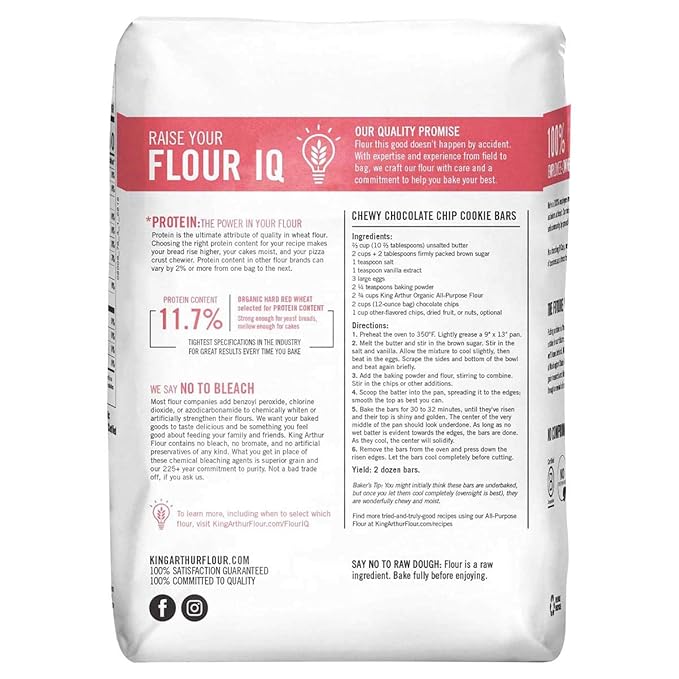 King Arthur Organic Artisan All Purpose Flour, 5 lb