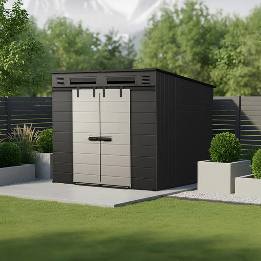Suncast Modernist 8’x7’ Dual Barn Door Storage Shed*
