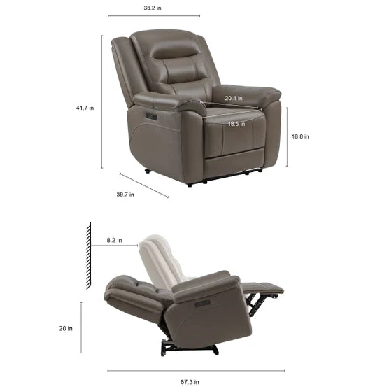 Mason Leather Power Recliner with Power Headrest*