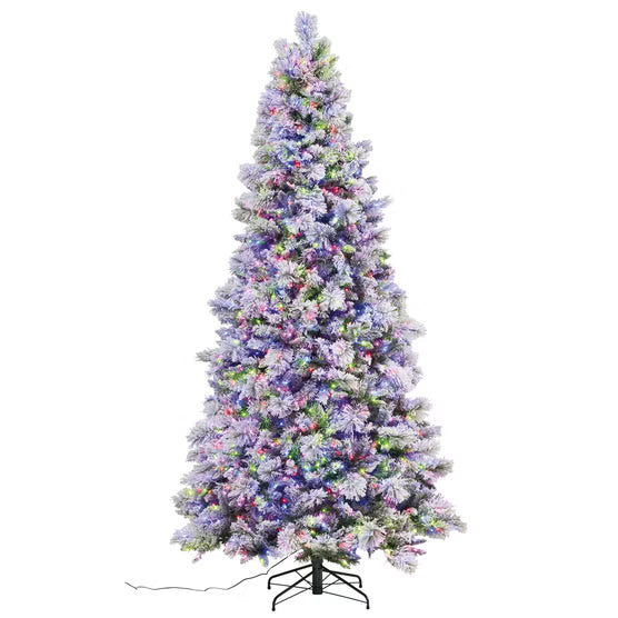 9' Pre-Lit Glitter Flocked Micro LED with Twinkle Artificial Christmas Tree*