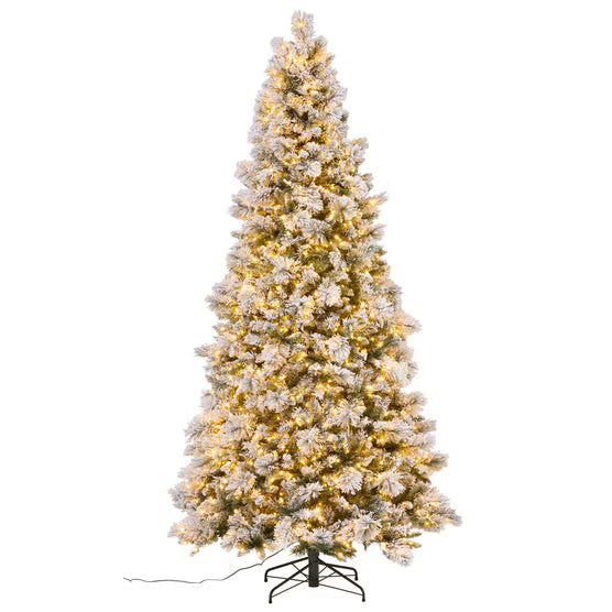 9' Pre-Lit Glitter Flocked Micro LED with Twinkle Artificial Christmas Tree*