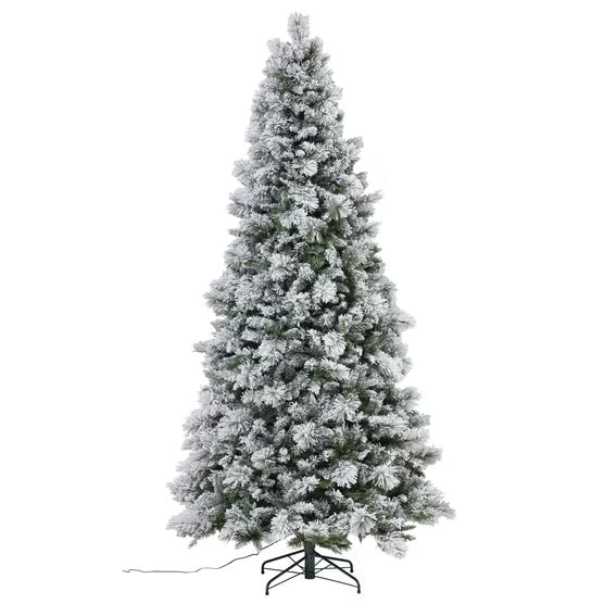 9' Pre-Lit Glitter Flocked Micro LED with Twinkle Artificial Christmas Tree*