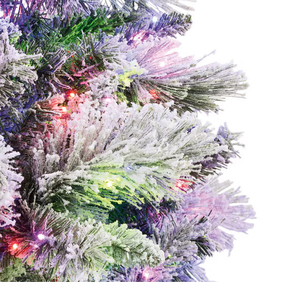 9' Pre-Lit Glitter Flocked Micro LED with Twinkle Artificial Christmas Tree*