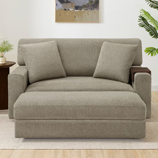Thomasville Gilroy Fabric Oversized Storage Chair and Storage Ottoman*