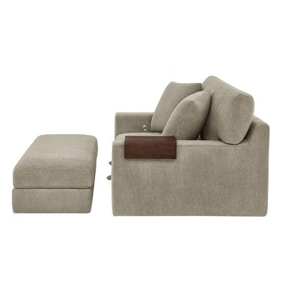 Thomasville Gilroy Fabric Oversized Storage Chair and Storage Ottoman*