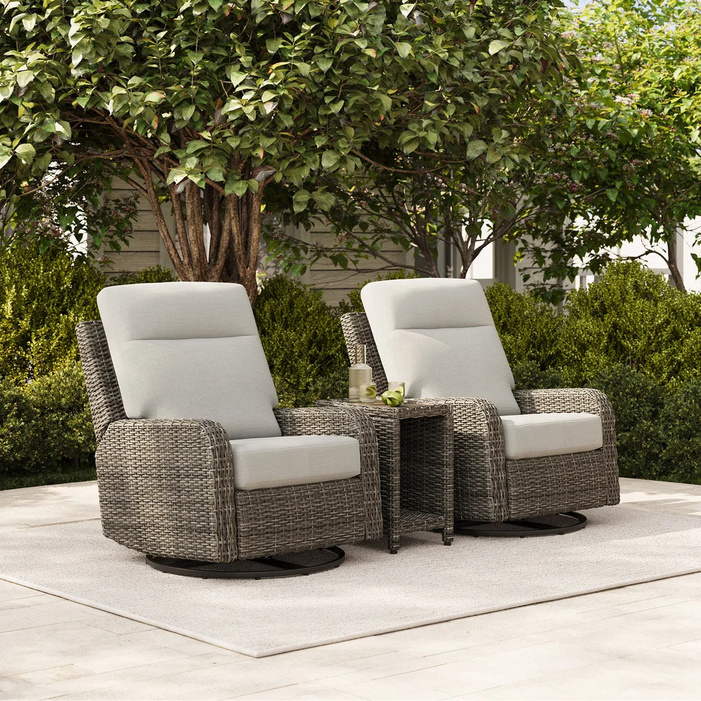 Thomasville Elko 3-piece Outdoor Swivel Glider Recliner Set*