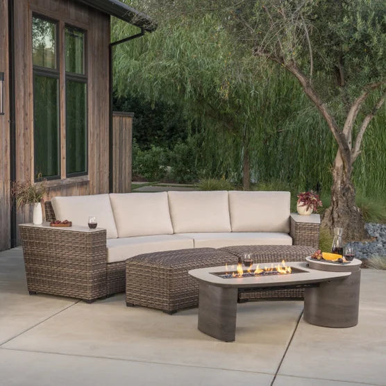 SunVilla Middleton 7-piece Fire Outdoor Patio Sectional Seating Set*