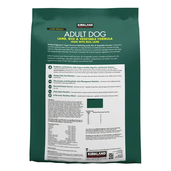Kirkland Signature Adult Formula Lamb, Rice and Vegetable Dog Food 25 lb.