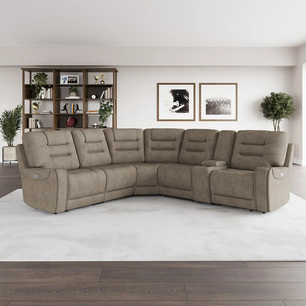Barcalounger Carmelo Fabric Power Reclining Sectional with Power Headrests*