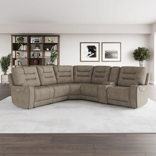 Barcalounger Carmelo Fabric Power Reclining Sectional with Power Headrests*