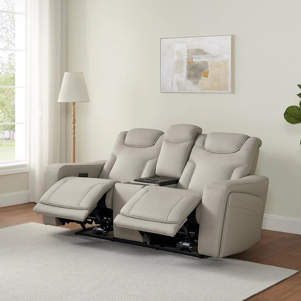 Alton Leather Power Reclining Sofa with Power Headrests and Cooling Unit*