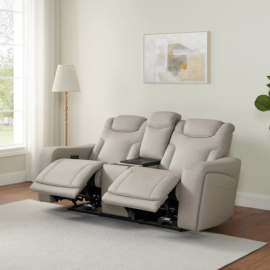 Alton Leather Power Reclining Sofa with Power Headrests and Cooling Unit*