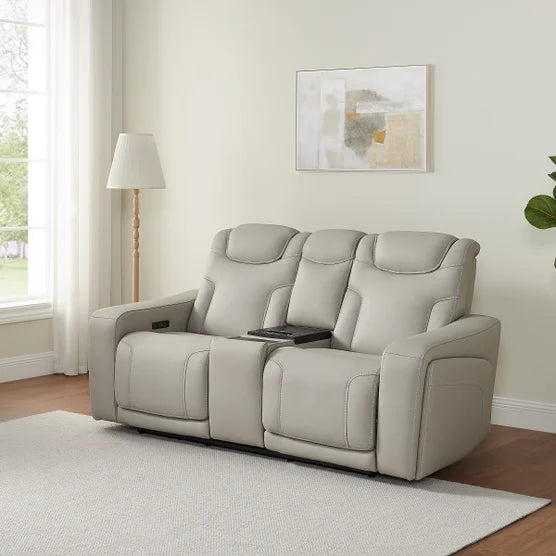 Alton Leather Power Reclining Sofa with Power Headrests and Cooling Unit*