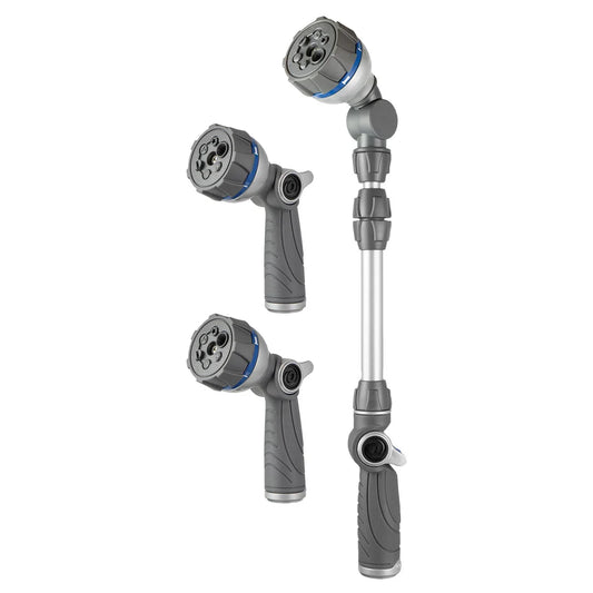 Orbit 3-piece Nozzle Set, with 2 Multi-Pattern Nozzles and One Telescoping Wand