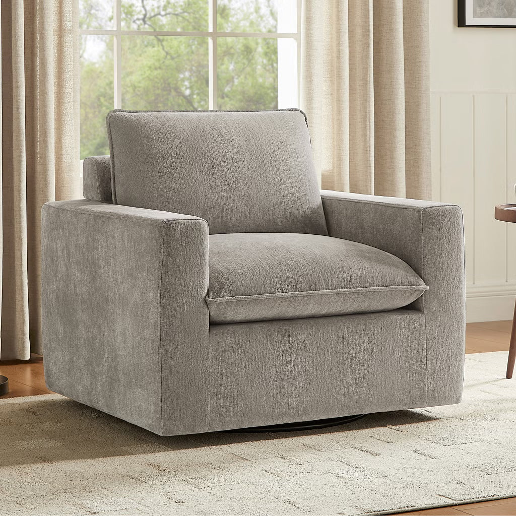 Aiden & Ivy Sereen Fabric Swivel Accent Chair, Taupe*