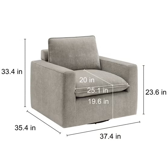 Aiden & Ivy Sereen Fabric Swivel Accent Chair, Taupe*