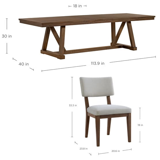 Pike & Main Mendocino Dining Table and 8 Chairs*