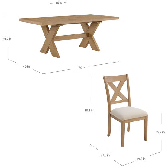Bayside Furnishings Augusta Dining Table and 6 Chairs*