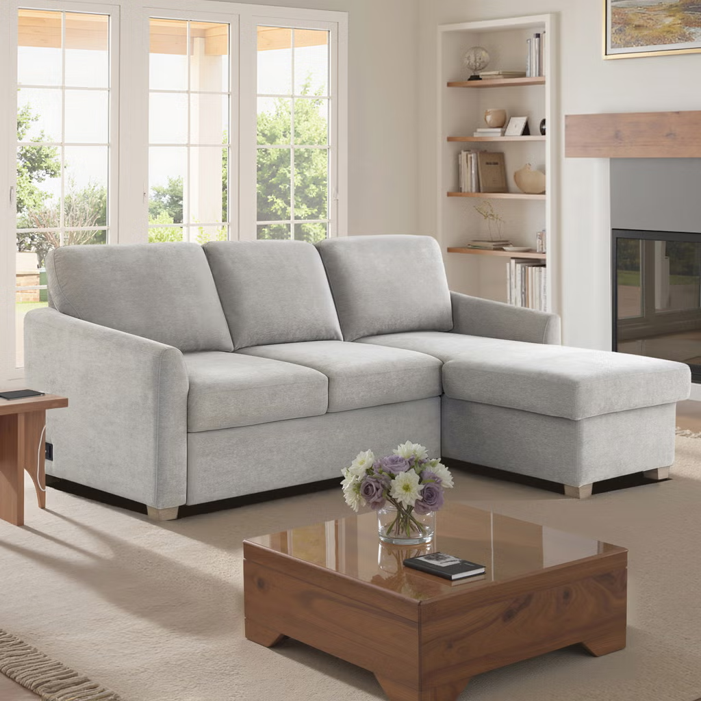 Coddle Cameron Convertible Sofa with Reversible Chaise and Storage, Taupe*