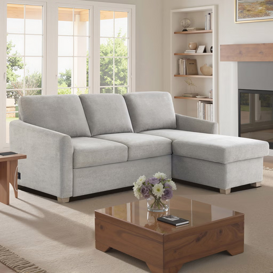 Coddle Cameron Convertible Sofa with Reversible Chaise and Storage, Taupe*