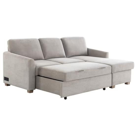 Coddle Cameron Convertible Sofa with Reversible Chaise and Storage, Taupe*