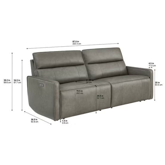 Henredon Keira Leather Power Reclining Sofa with Power Headrests*