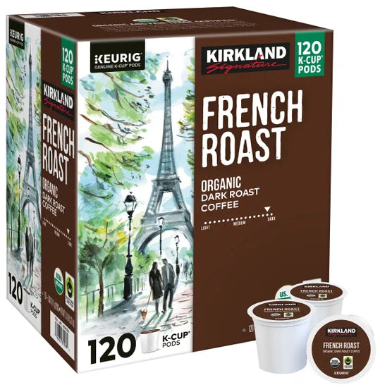Kirkland Signature Coffee Organic French Roast K-Cup Pod, 120-count