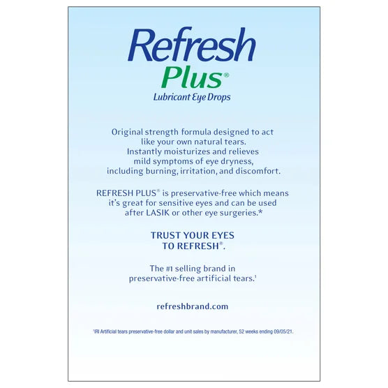 Refresh Plus Preservative-Free Lubricant Eye Drops, 100 Single Use Containers