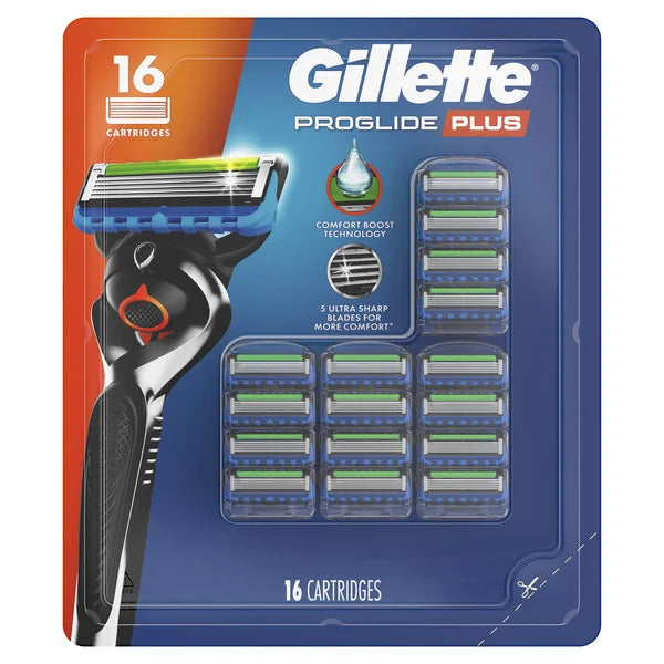 Gillette Proglide Plus Razor Cartridge Refills, 16 Count